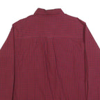 CHAPS Mens Red & Dark Blue Check Shirt XL Button Down Long Sleeve Casual Cotton