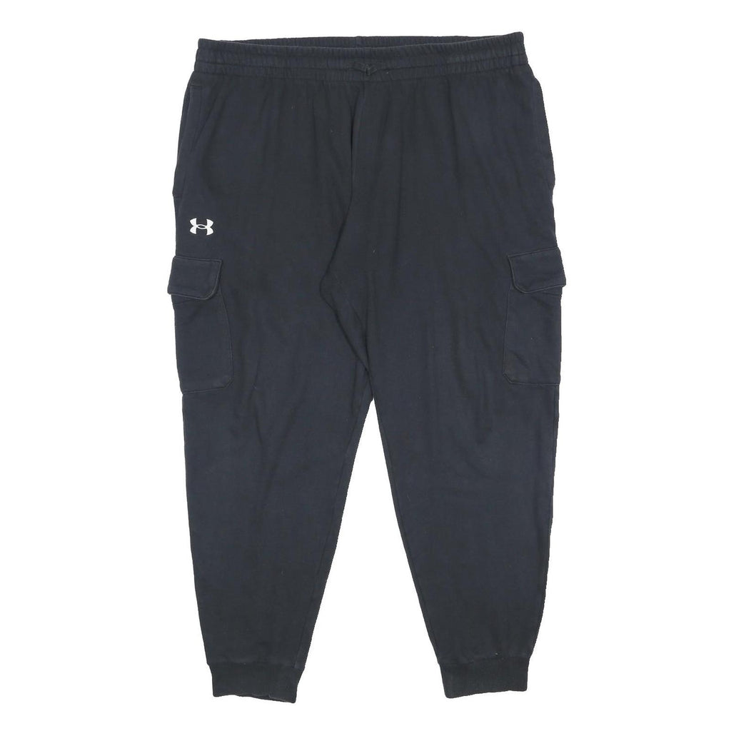UNDER ARMOUR Mens Joggers Black 2XL W38 L28 Relaxed Tapered Cotton Blend
