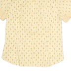 LES OLIVADES Womens Cream & Yellow Printed Shirt Short Sleeve Collared L