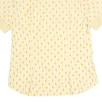 LES OLIVADES Womens Cream & Yellow Printed Shirt Short Sleeve Collared L