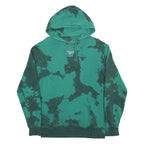 REEBOK Womens Green Pullover XS Cotton Blend Colourblock Jersey Drawstring