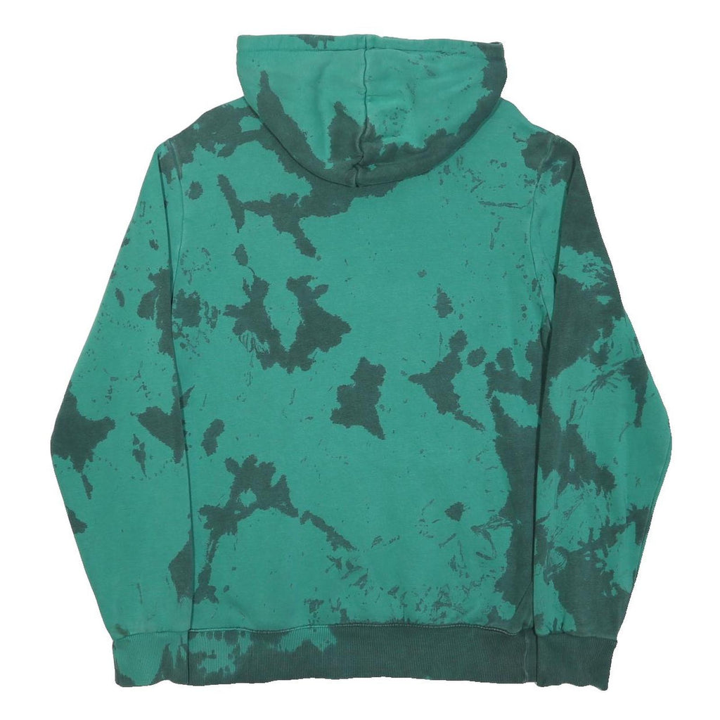 REEBOK Womens Green Pullover XS Cotton Blend Colourblock Jersey Drawstring
