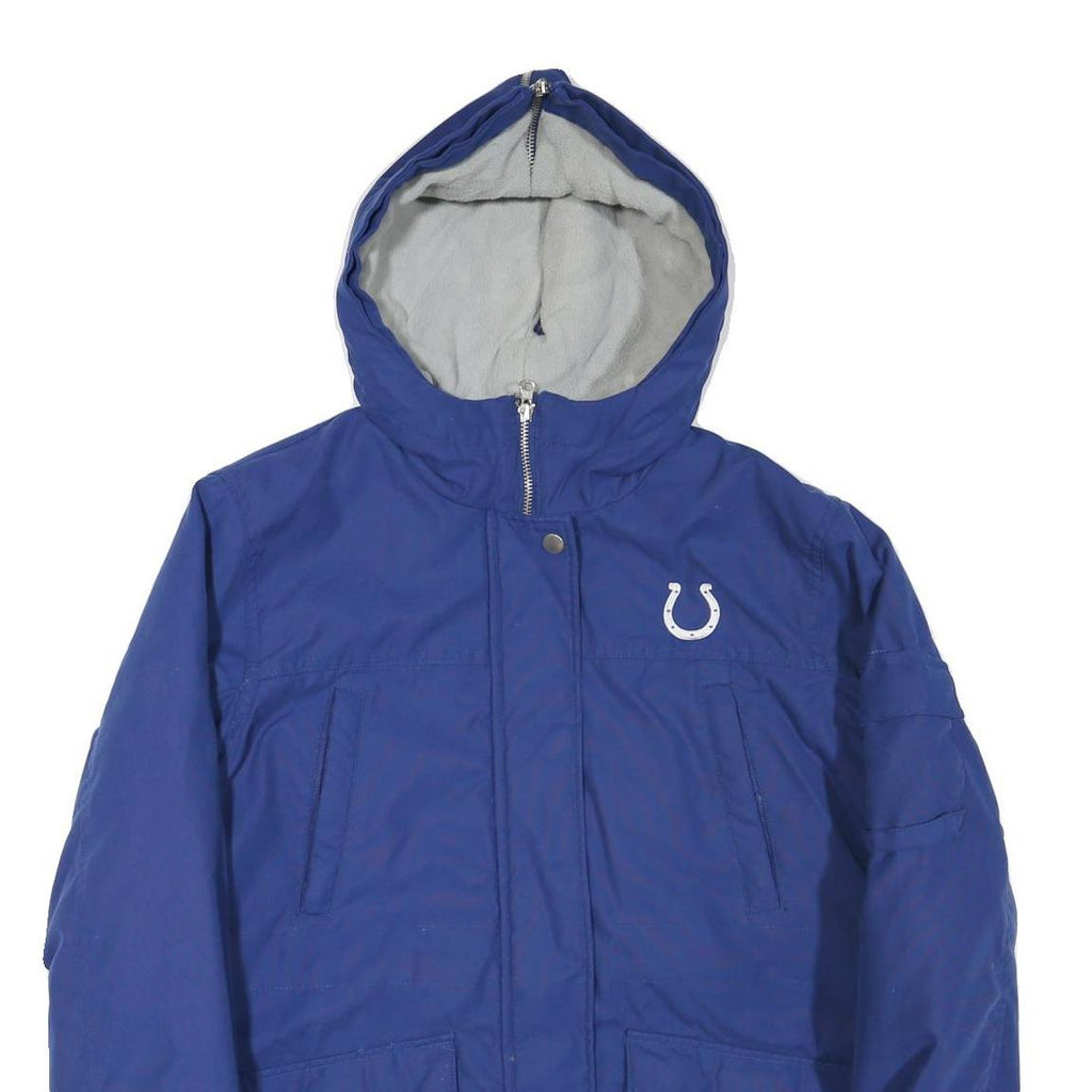 NFL Mens Blue Polyester Blend Zip Hooded Jacket M Plain Casual Sportswear