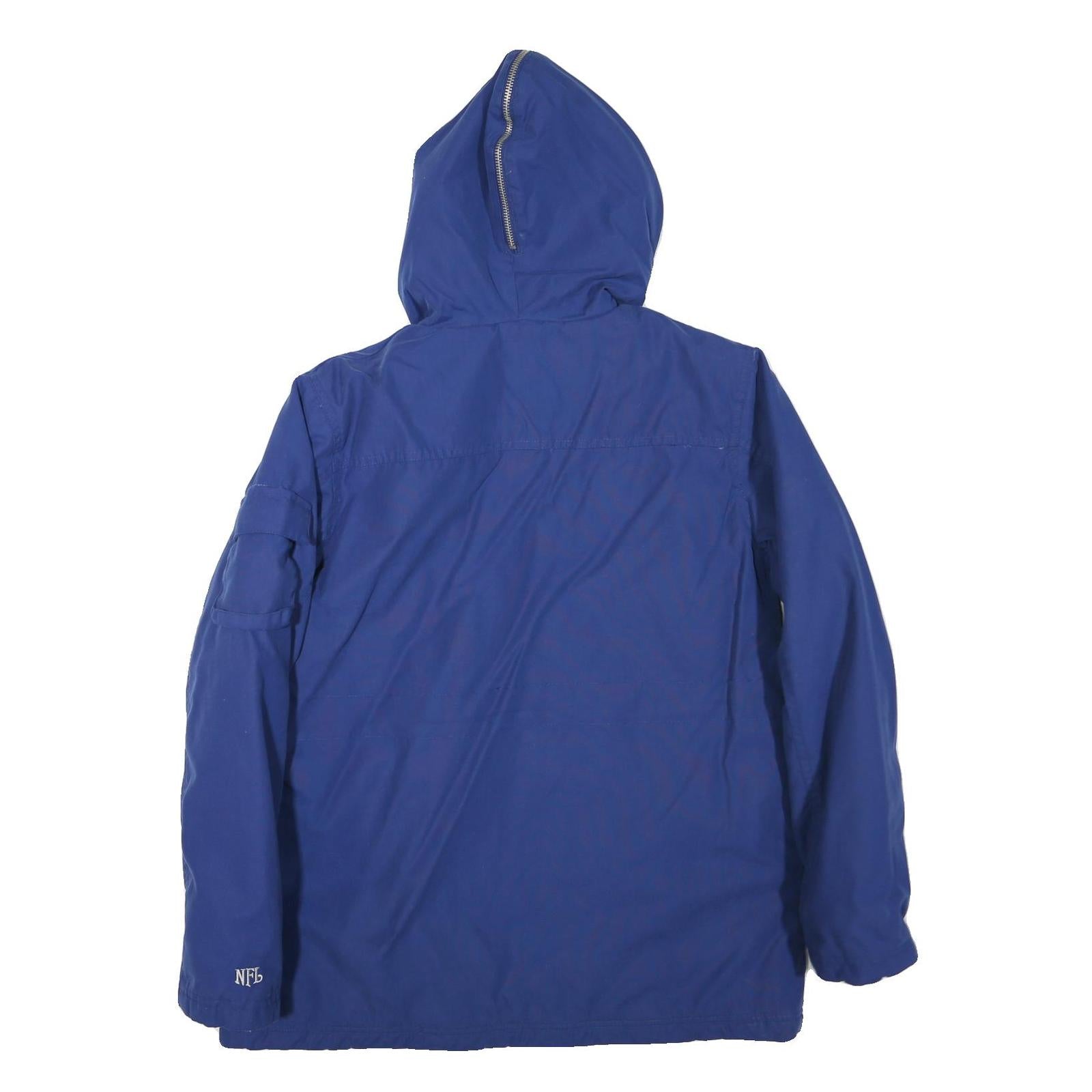 NFL Mens Blue Polyester Blend Zip Hooded Jacket M Plain Casual Sportswear