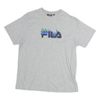 FILA Womens Grey Graphic T-Shirt XL Short Sleeve Crew Neck Cotton Casual