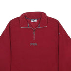 FILA Mens Red Polyester Pullover Jumper Crew Neck Regular S Sports Casual