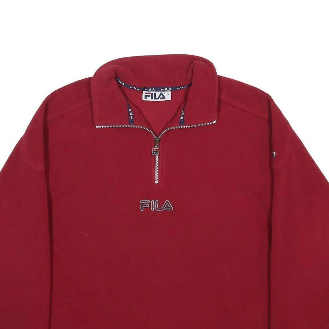 FILA Mens Red Polyester Pullover Jumper Crew Neck Regular S Sports Casual