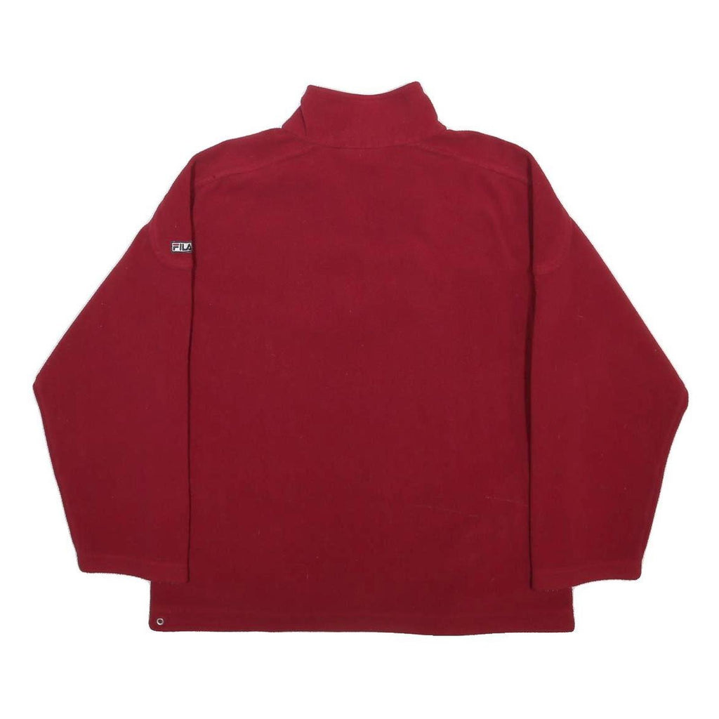 FILA Mens Red Polyester Pullover Jumper Crew Neck Regular S Sports Casual