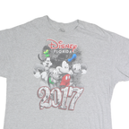 DISNEY Mens Grey Florida 2017 Graphic T-Shirt XL Short Sleeve Crew Neck