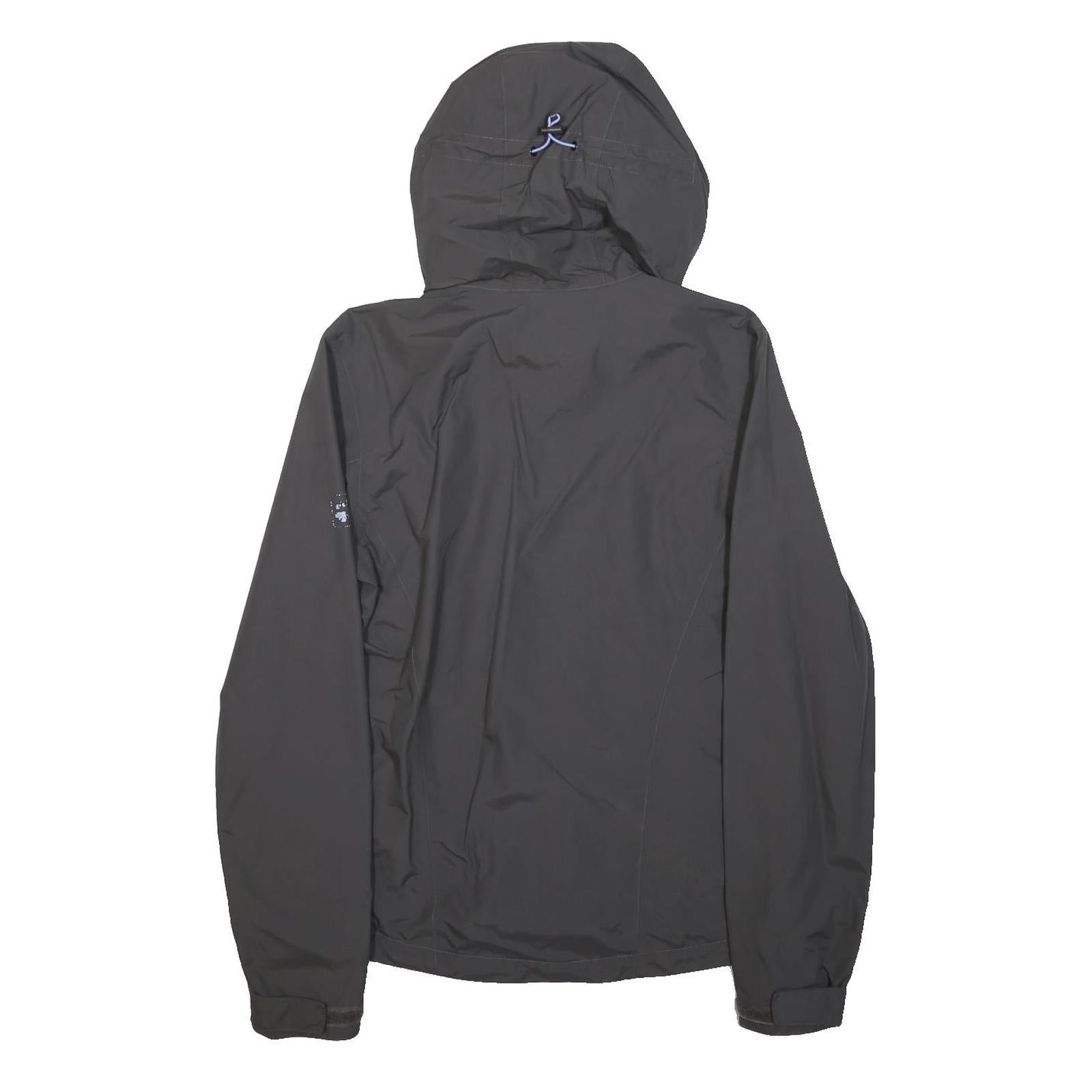 JACK WOLFSKIN Womens Black Outdoor Jacket S Polyester Zip Hooded Plain Casual