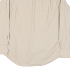 NAUTICA Mens Beige & White Striped Shirt M Classic Cotton Blend Casual Long