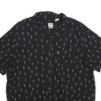 LEVI'S Mens Black Shirt 2XL Cotton Blend Short Sleeve Casual Printed