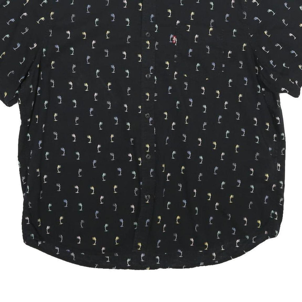 LEVI'S Mens Black Shirt 2XL Cotton Blend Short Sleeve Casual Printed
