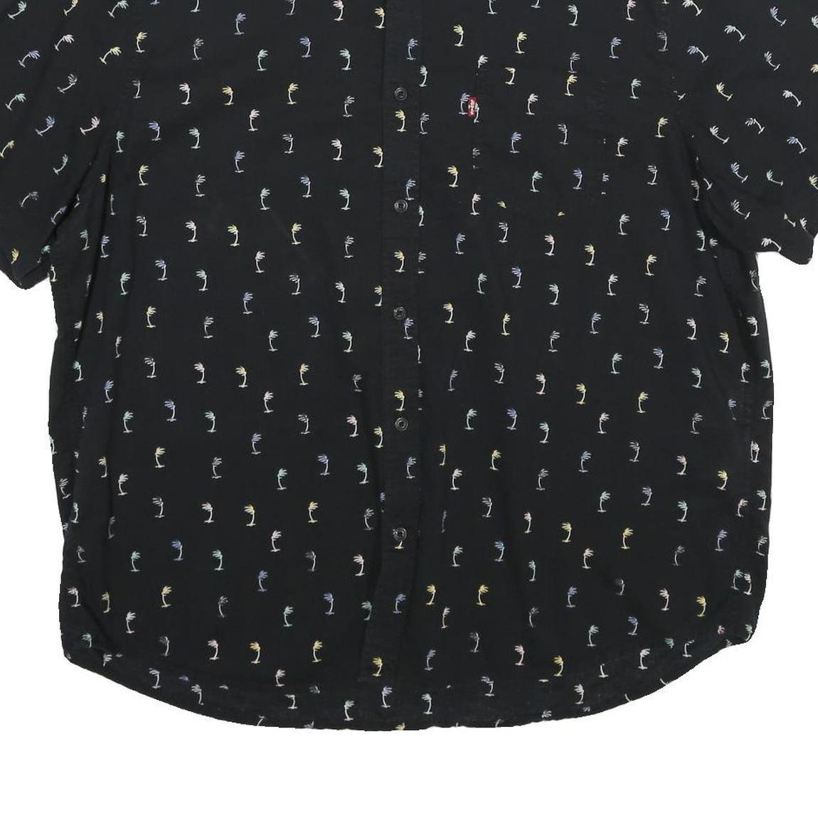 LEVI'S Mens Black Shirt 2XL Cotton Blend Short Sleeve Casual Printed