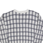 AMERICAN SPIRIT Womens Grey & Navy Patterned Cotton Blend Jumper Crew Neck L