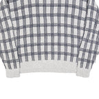 AMERICAN SPIRIT Womens Grey & Navy Patterned Cotton Blend Jumper Crew Neck L