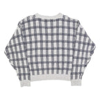 AMERICAN SPIRIT Womens Grey & Navy Patterned Cotton Blend Jumper Crew Neck L