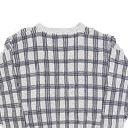 AMERICAN SPIRIT Womens Grey & Navy Patterned Cotton Blend Jumper Crew Neck L