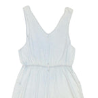 Womens White Playsuit V Neck Button Cotton Blend S Casual Summer Relaxed Fit