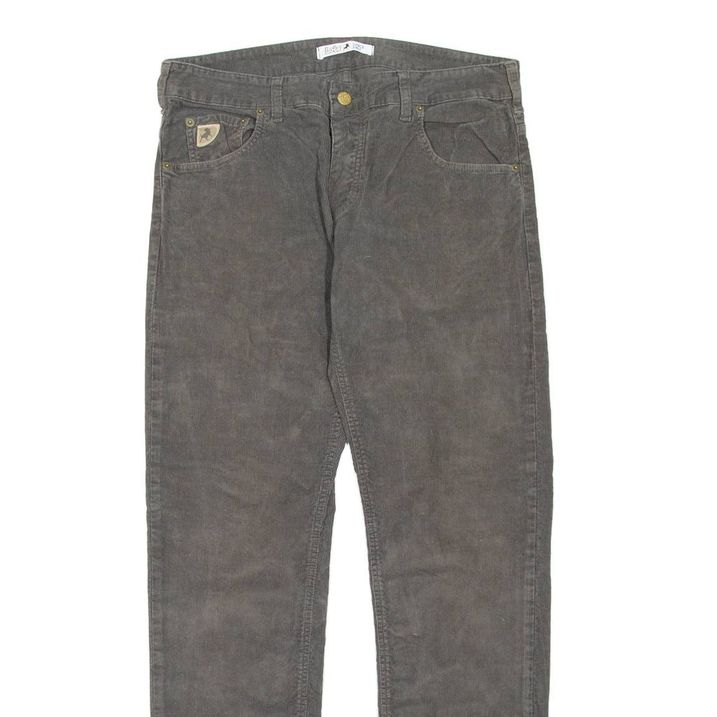 LOIS Womens Corduroy Trousers Grey Regular Straight W32 L32
