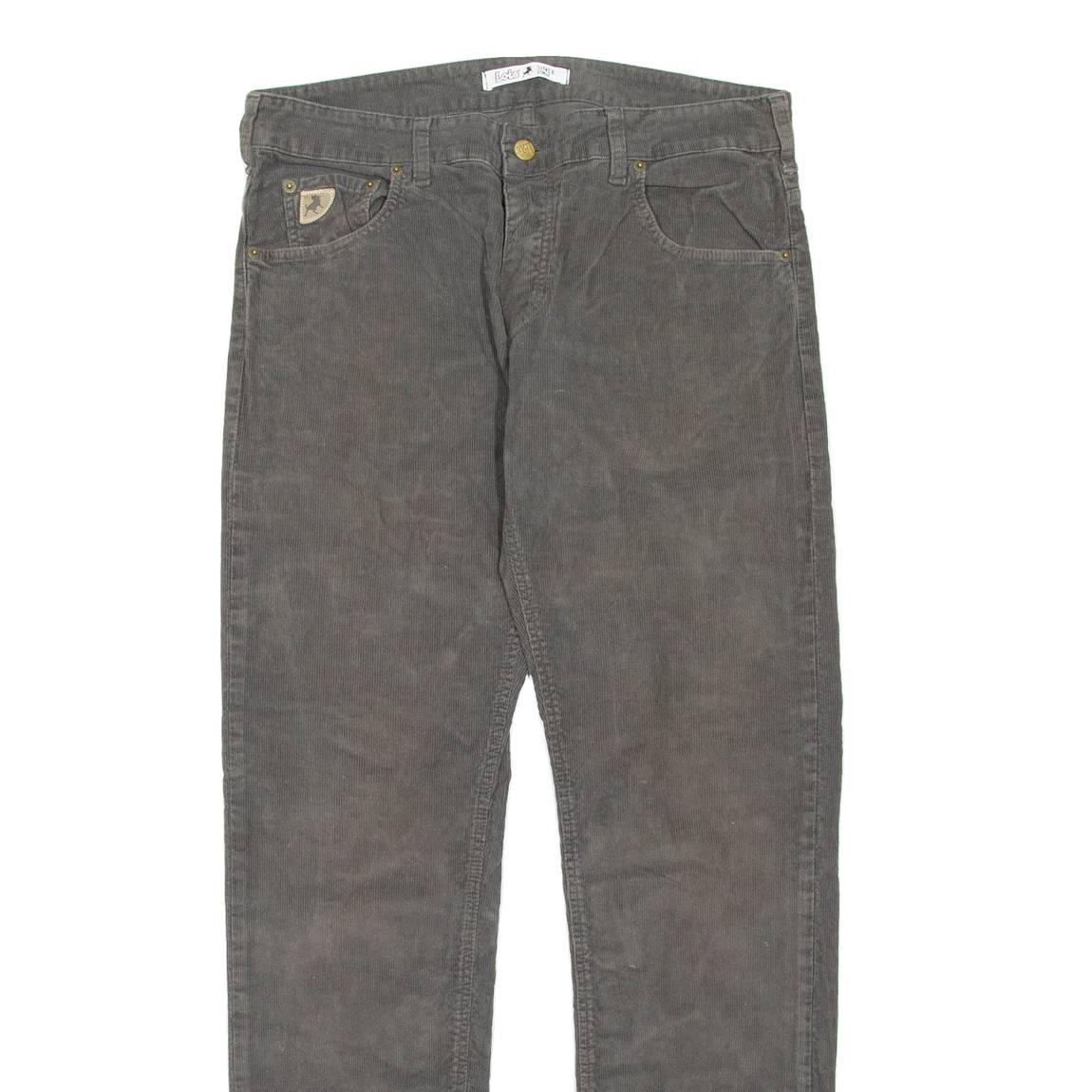 LOIS Womens Corduroy Trousers Grey Regular Straight W32 L32