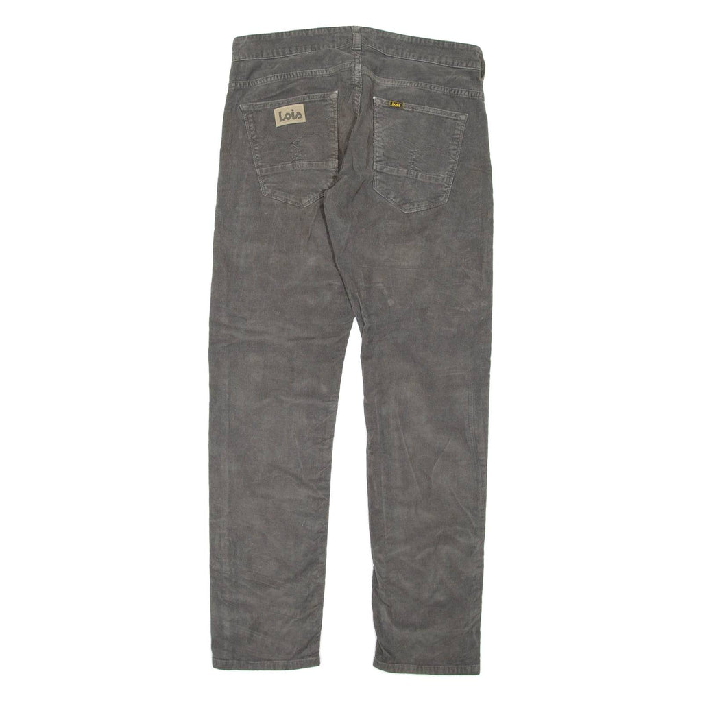 LOIS Womens Corduroy Trousers Grey Regular Straight W32 L32