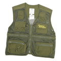 JUNIOR RANGER Womens Green Mesh Polyester Blend Utility Jacket L Zip Vest