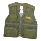JUNIOR RANGER Womens Green Mesh Polyester Blend Utility Jacket L Zip Vest