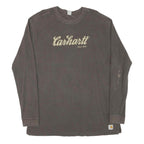CARHARTT Mens Brown Graphic T-Shirt XL Long Sleeve Crew Neck Workwear