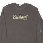 CARHARTT Mens Brown Graphic T-Shirt XL Long Sleeve Crew Neck Workwear