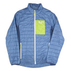 JACK WOLFSKIN Mens Blue & Lime Outdoor Jacket S Polyester Blend Quilted Zip