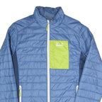 JACK WOLFSKIN Mens Blue & Lime Outdoor Jacket S Polyester Blend Quilted Zip