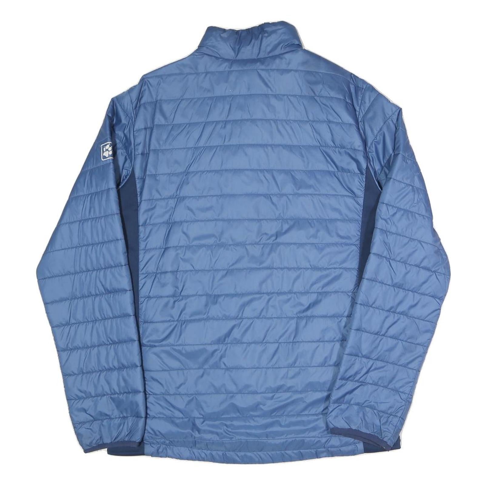 JACK WOLFSKIN Mens Blue & Lime Outdoor Jacket S Polyester Blend Quilted Zip