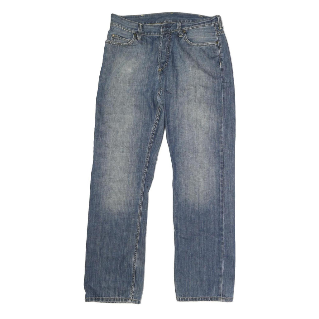 CARHARTT Mens Regular Fit Blue Denim Jeans W34 L30 Button Closure Casual