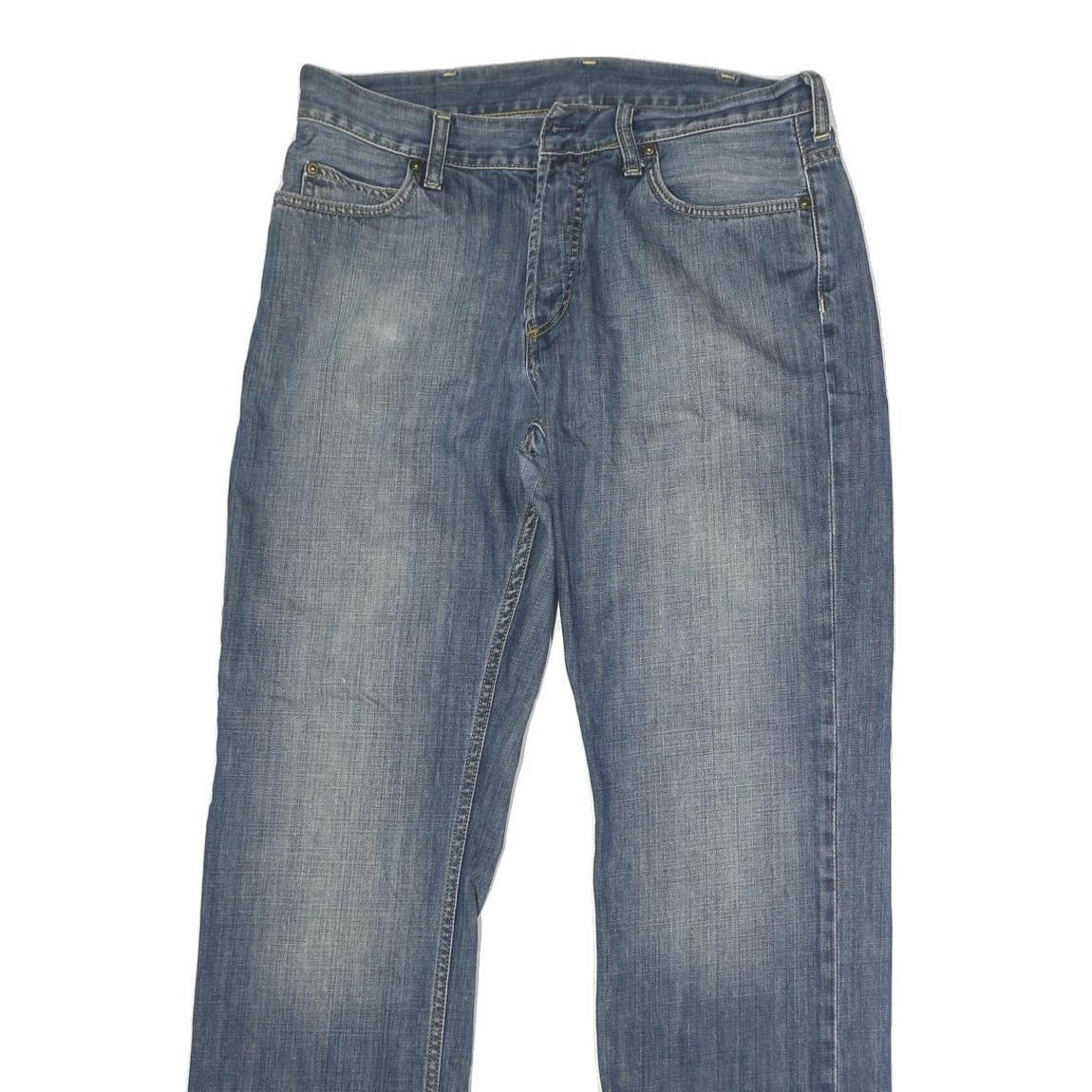 CARHARTT Mens Regular Fit Blue Denim Jeans W34 L30 Button Closure Casual