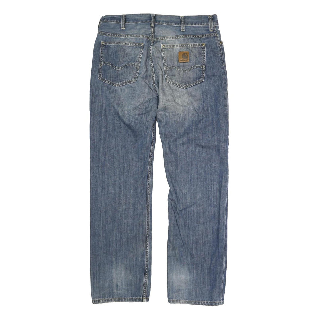 CARHARTT Mens Regular Fit Blue Denim Jeans W34 L30 Button Closure Casual