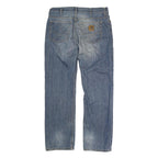 CARHARTT Mens Regular Fit Blue Denim Jeans W34 L30 Button Closure Casual