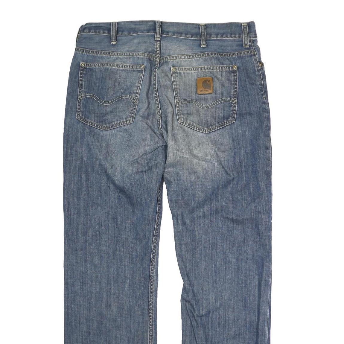 CARHARTT Mens Regular Fit Blue Denim Jeans W34 L30 Button Closure Casual