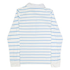 CREW CLOTHING Womens Polo Shirt White Striped Long Sleeve UK 12