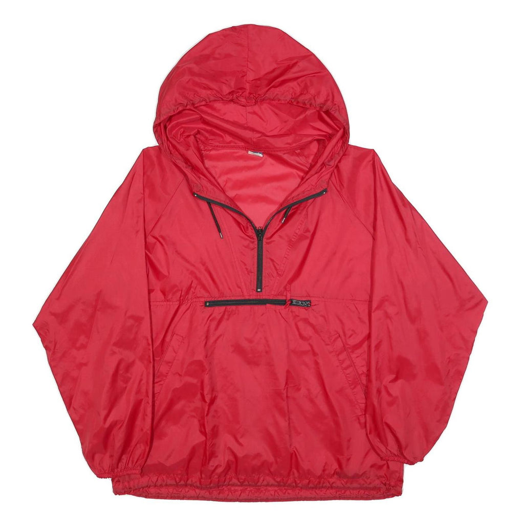 OLD NAVY Mens Red Hooded Windbreaker Jacket S Nylon Zip Plain Lightweight