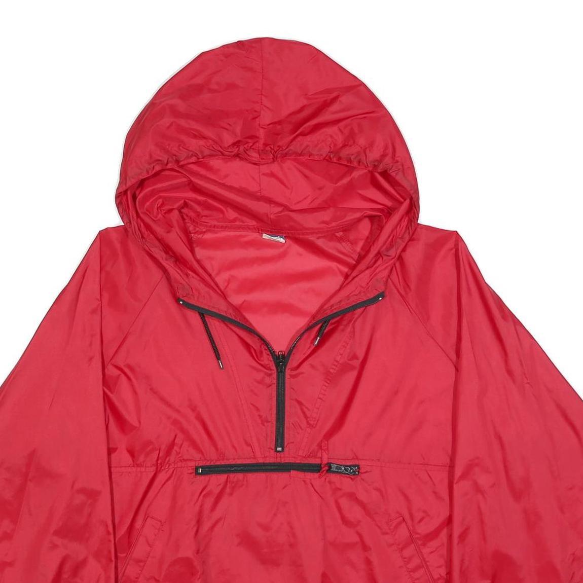 OLD NAVY Mens Red Hooded Windbreaker Jacket S Nylon Zip Plain Lightweight