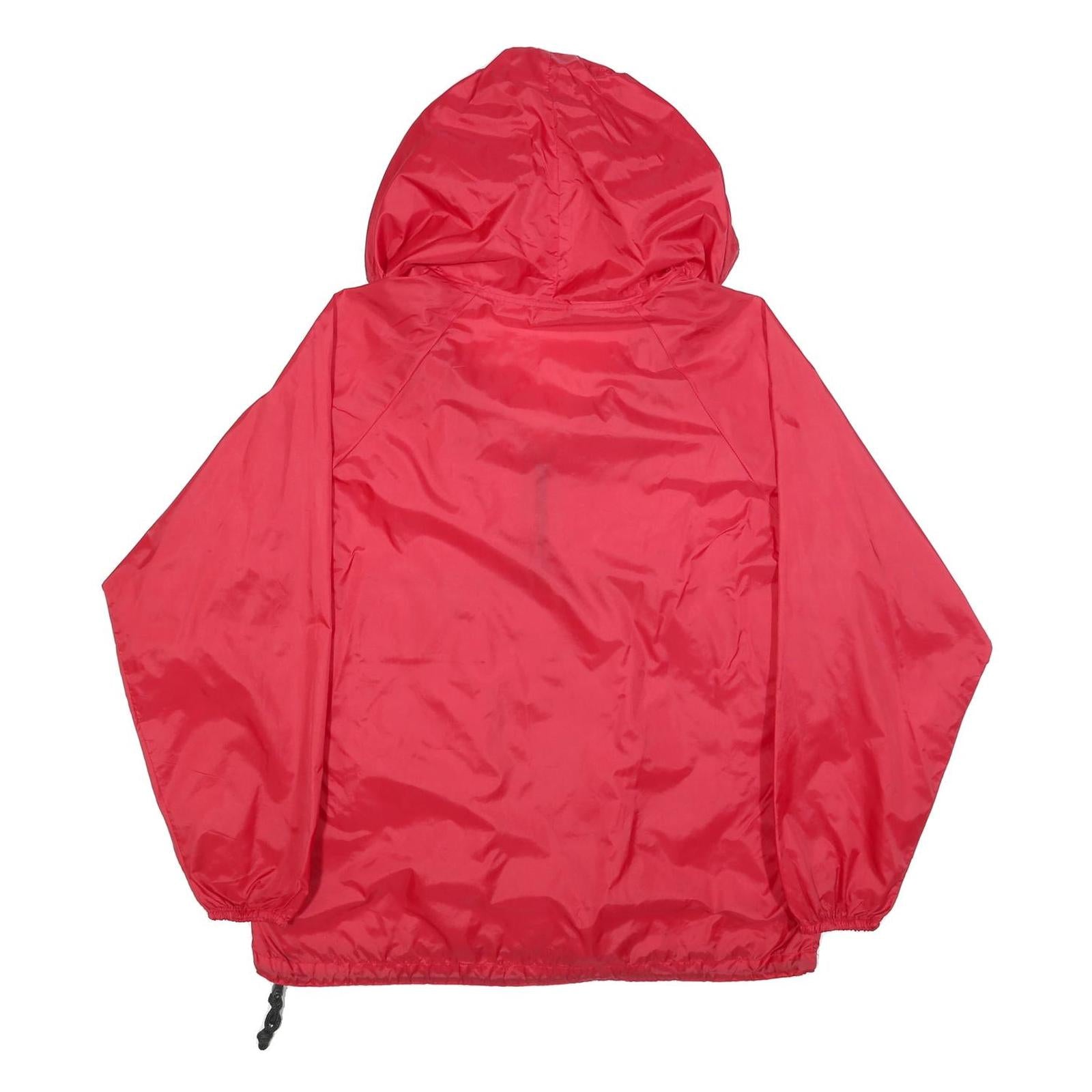 OLD NAVY Mens Red Hooded Windbreaker Jacket S Nylon Zip Plain Lightweight