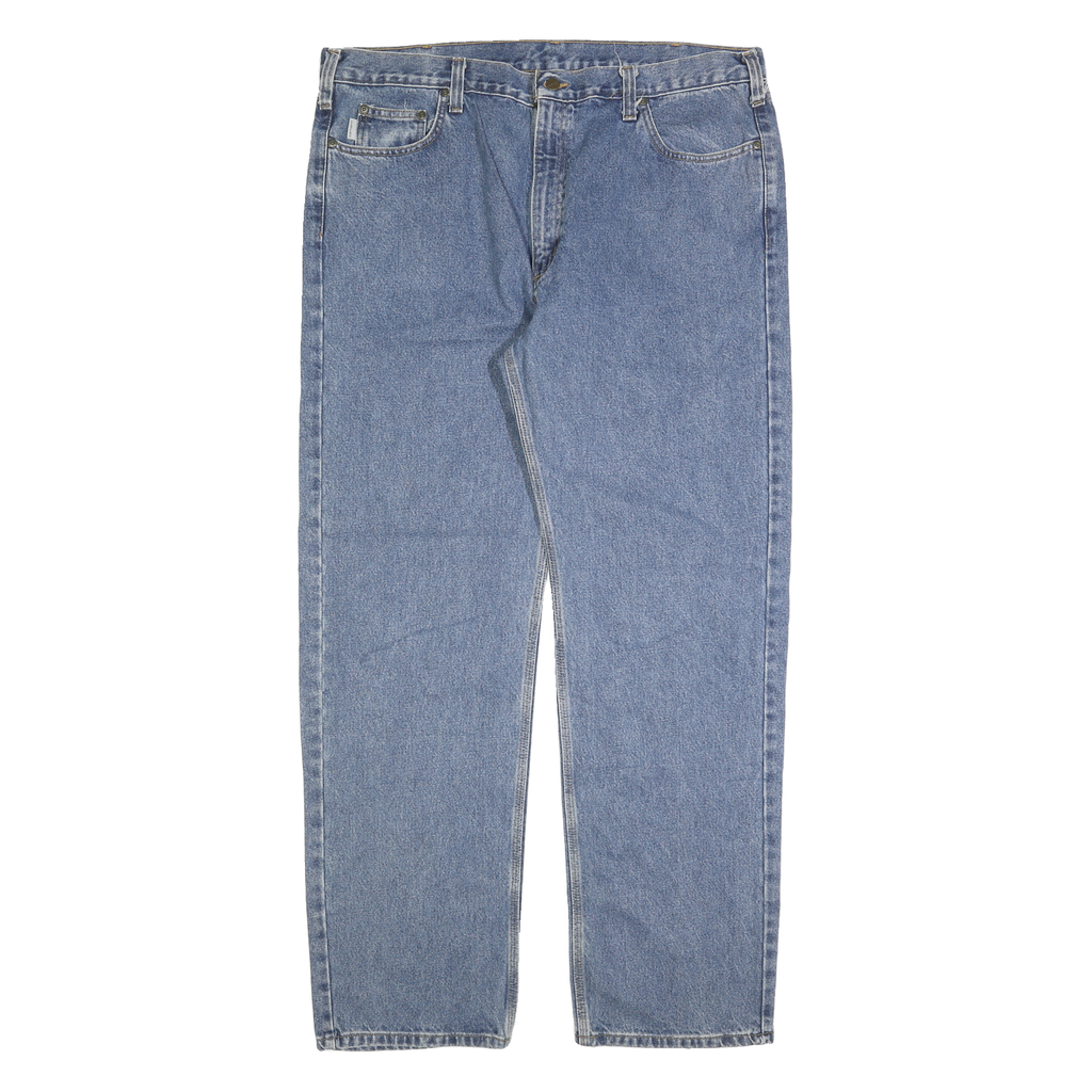 CARHARTT Mens Jeans Blue Relaxed Straight Denim Medium W42 L34 Workwear Zip