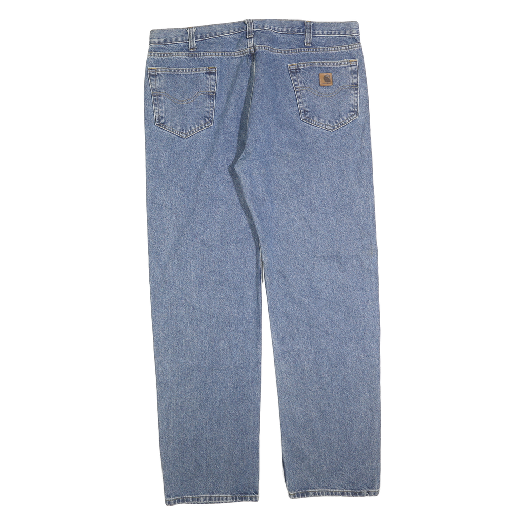 CARHARTT Mens Jeans Blue Relaxed Straight Denim Medium W42 L34 Workwear Zip