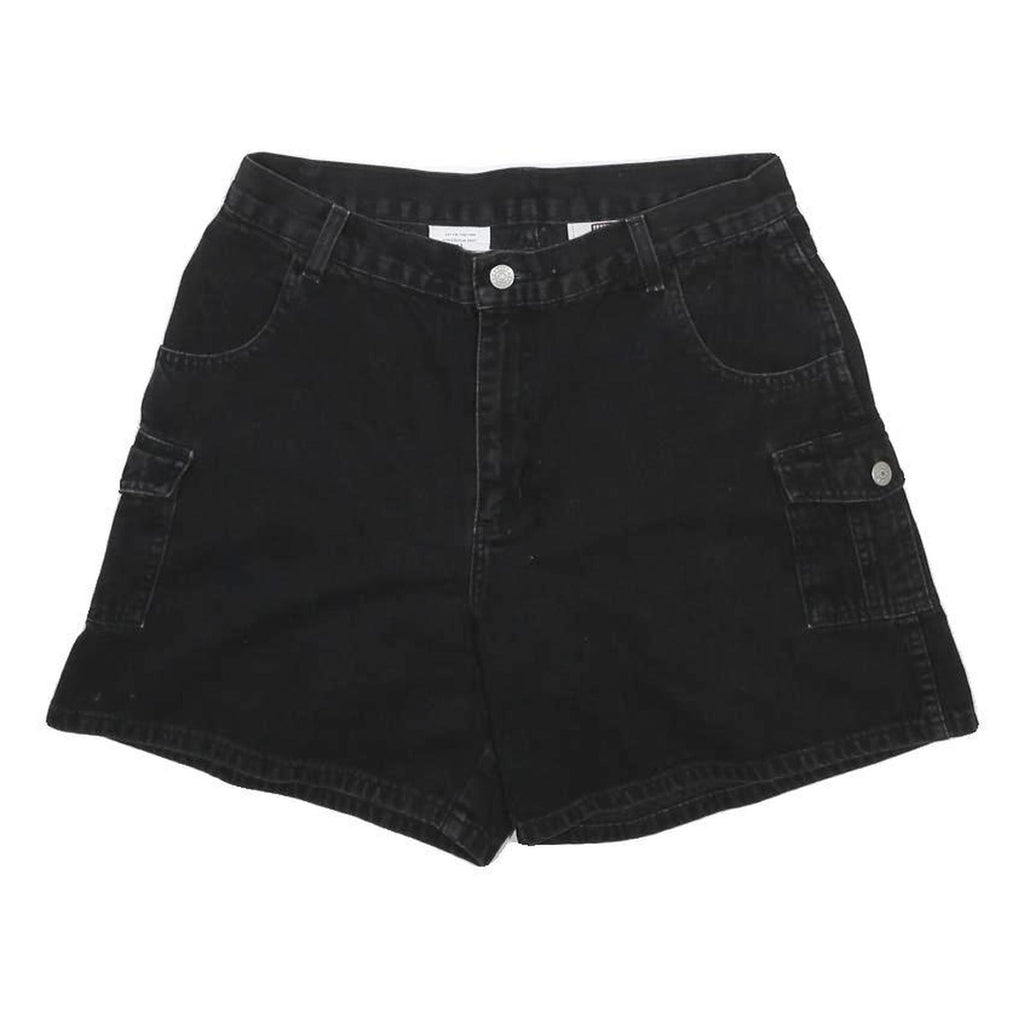 FADED GLORY Womens Black Cargo Cotton Shorts M W30 Casual Summer Wear