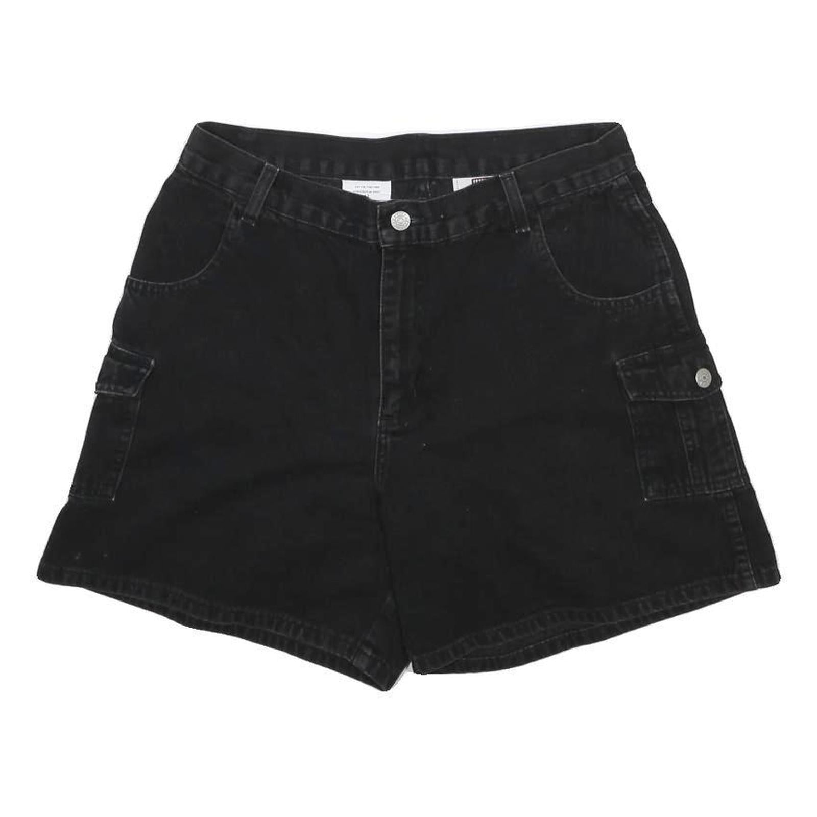 FADED GLORY Womens Black Cargo Cotton Shorts M W30 Casual Summer Wear