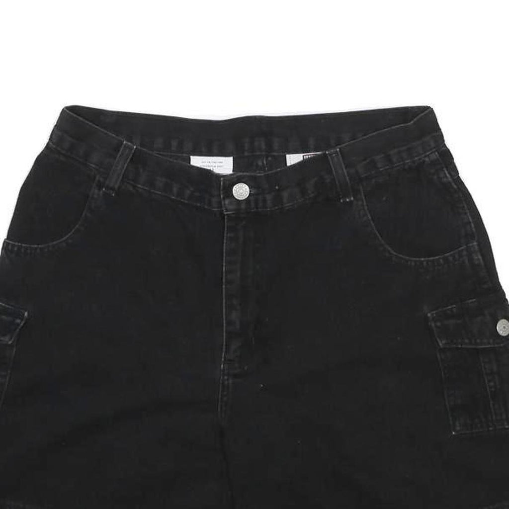 FADED GLORY Womens Black Cargo Cotton Shorts M W30 Casual Summer Wear