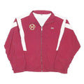 ASICS Mens Maroon & White Track Jacket XL Polyester Blend Zip Stand-Up Collar