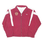 ASICS Mens Maroon & White Track Jacket XL Polyester Blend Zip Stand-Up Collar