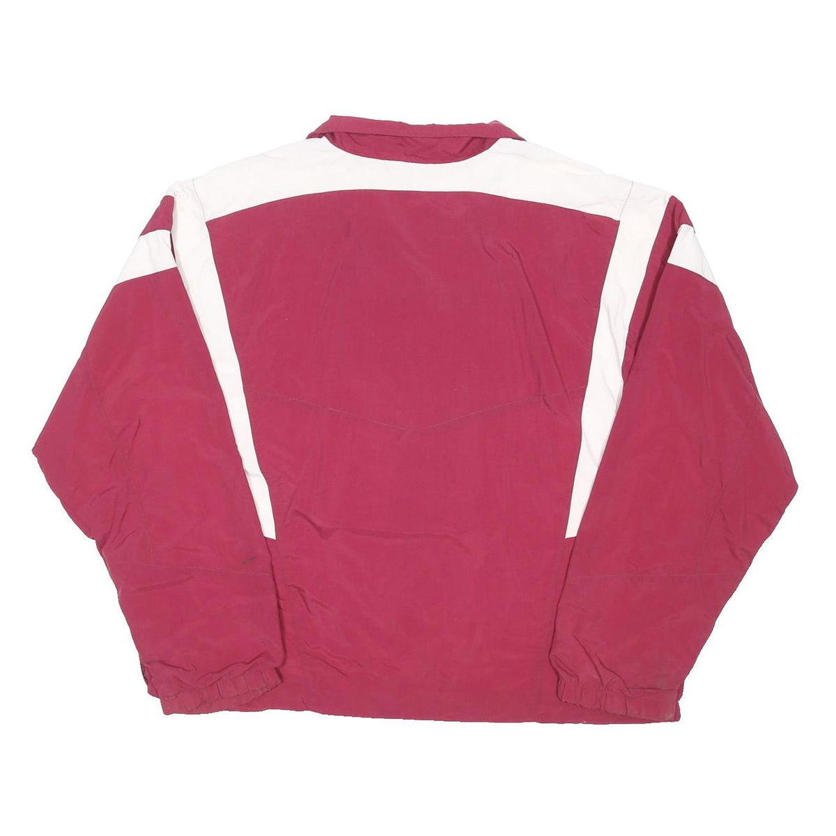 ASICS Mens Maroon & White Track Jacket XL Polyester Blend Zip Stand-Up Collar